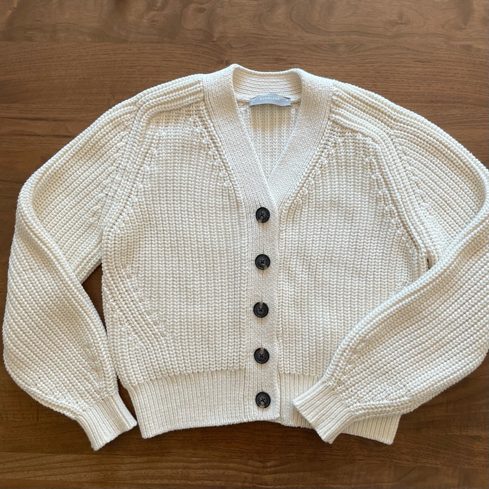 Everlane texture cotton cardigan canvas size M